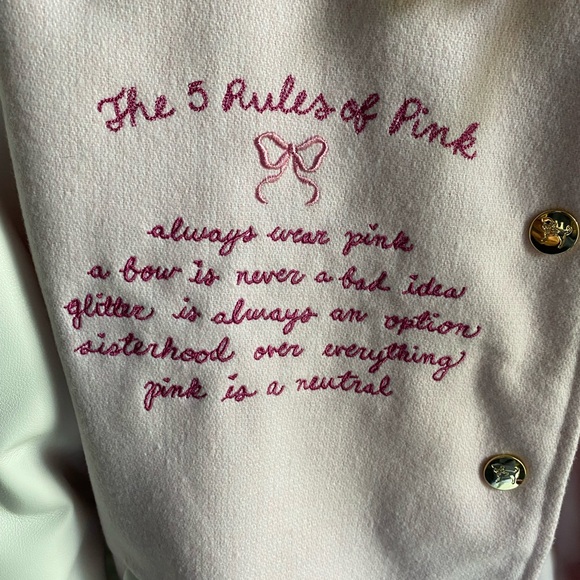 VS PINK x LoveShackFancy Boyfriend Varsity Jacket - Picture 9 of 16